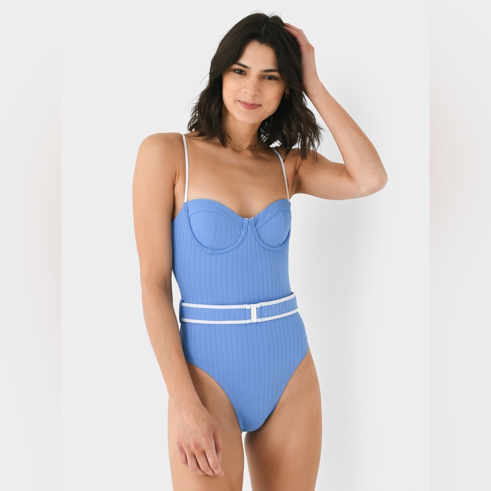 NWT Solid & Striped The Spencer Ribbed One-Piece Swimsuit Size L